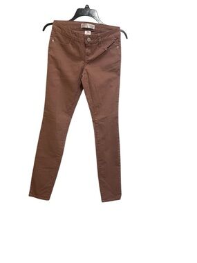 NO BOUNDARIES GIRLS SKINNY JEANS JUNIOR ZIP-UP POCKET KHAKI BROWN COLOR SIZE 1